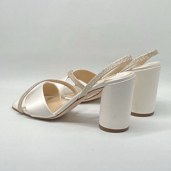 Jimmy Choo Plum Satin & Glitter Slingback Sandals size 38.5 - Picture 8 of 12